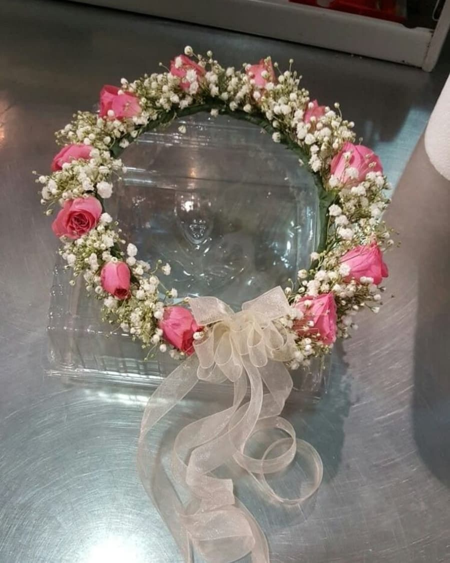 Pink Rose Flower Crown — Handcrafted by Bloom & Beyond