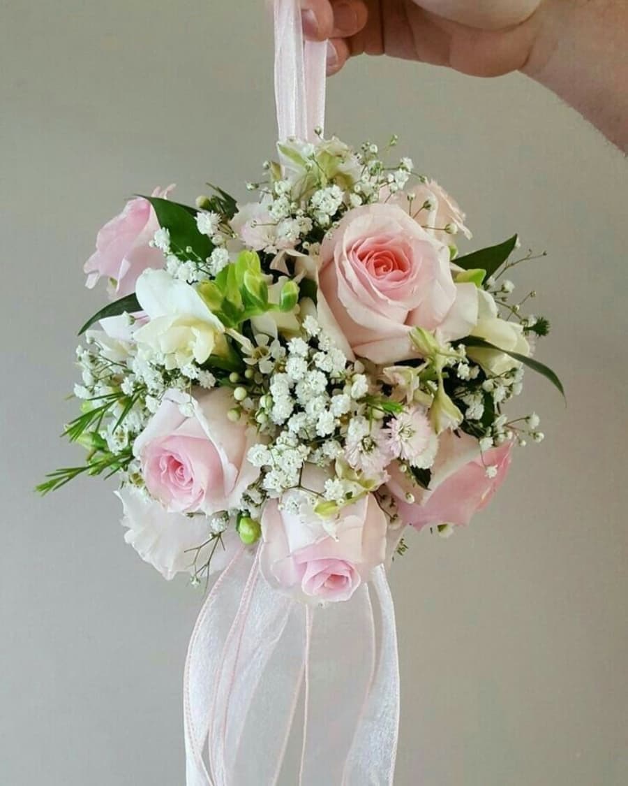 Rose Pomander Ball — Pink — Handcrafted by Bloom & Beyond