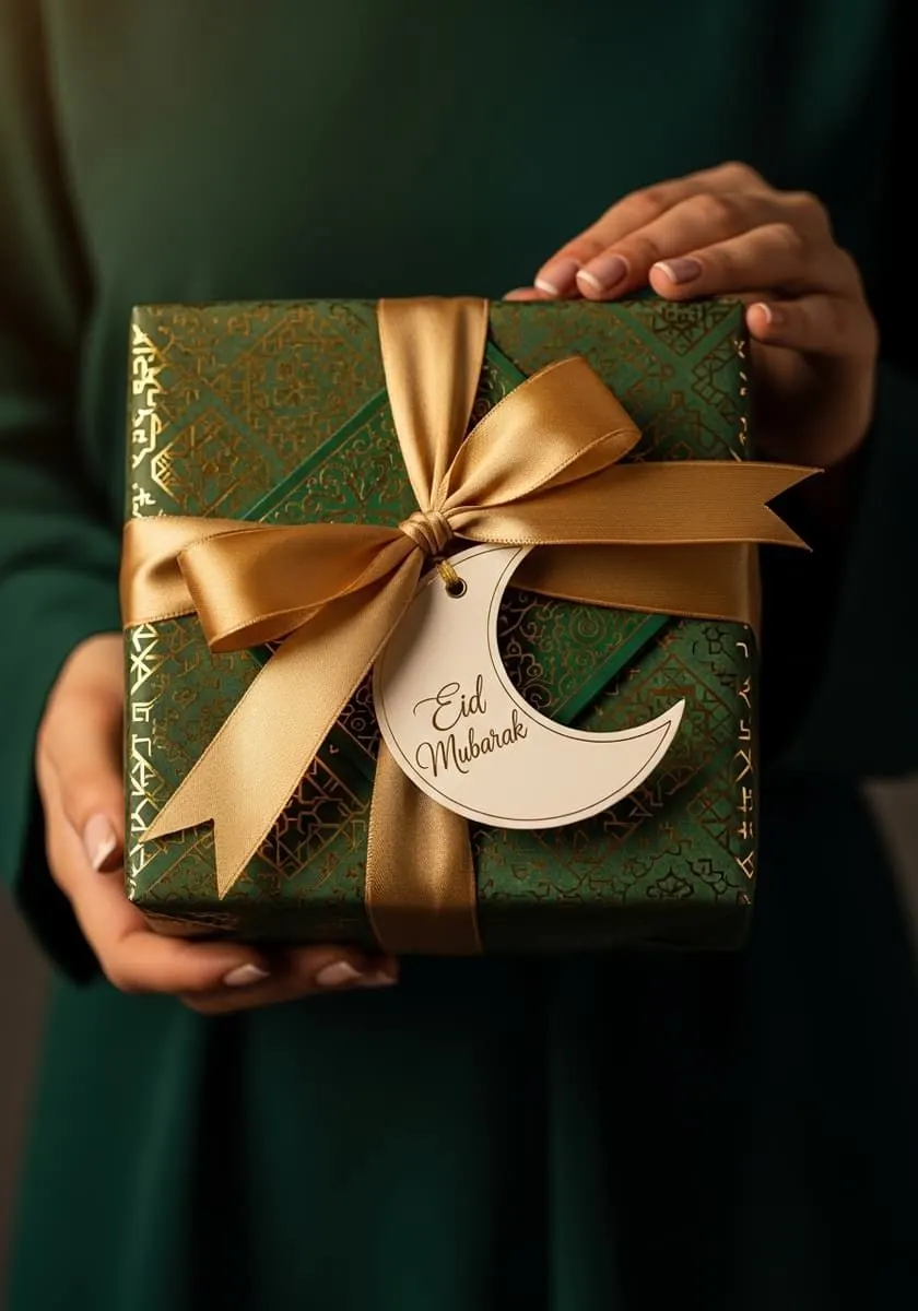 Eid gift hamper with crescent moon tag — Eid gifts by Bloom & Beyond Lahore