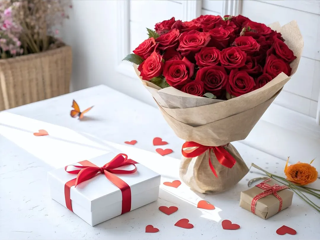 Celebrate love with a curated anniversary box — includes a preserved rose, premium chocolates, scented candle, photo frame — handcrafted by Bloom & Beyond in Lahore