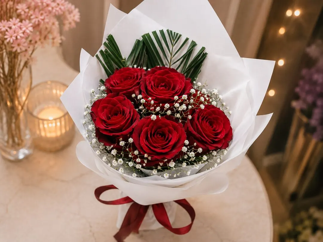 A classic red rose bouquet ordered again and again for wives and partners on anniversaries in Lahore — handcrafted by Bloom & Beyond in Lahore