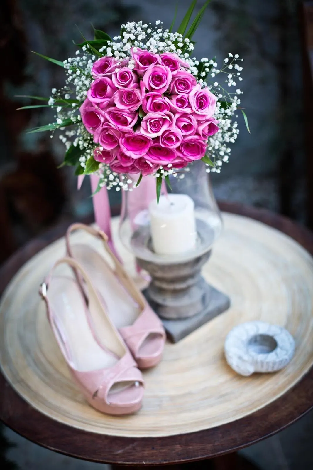 A curated wedding hamper with flowers, chocolates, scented candle, and a beautifully handwritten note for the newlyweds — handcrafted by Bloom & Beyond in Lahore