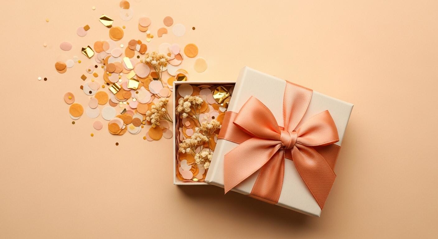 Curated gift box with flowers and confetti — gift hampers by Bloom & Beyond Lahore