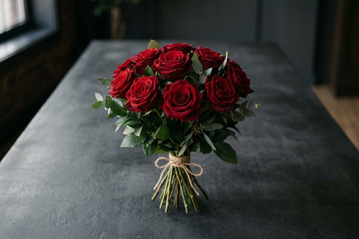 Classic red roses arrangement for Lahore wedding ceremony — Bloom & Beyond bridal flowers